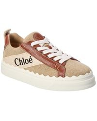 Chloé - Lauren Canvas & Leather Sneaker - Lyst