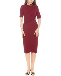 Alexia Admor - Harper Crewneck Draped Sheath Dress - Lyst