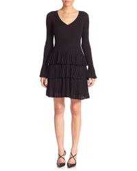 Diane von Furstenberg Sharlynn Ruffled Bell Sleeve Dress - Black