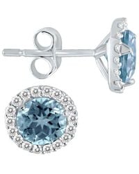 Gemstones - 14k 0.91 Ct. Tw. Diamond & Aquamarine Earrings - Lyst