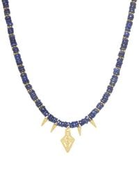 Rachel Reinhardt Jewelry - Layla Collection 24K Plated Lapis Pendant Necklace - Lyst