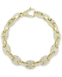 Chloe and Madison - 14k Over Silver Cz Chunky Bracelet - Lyst
