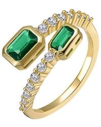 Rachel Glauber - 14K Plated Cz Bypass Ring - Lyst