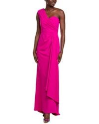 Badgley Mischka - Drape Pleated One-shoulder Gown - Lyst