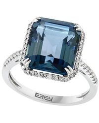 Effy Fine Jewelry - 14K 6.84 Ct. Tw. Diamond & London Topaz Ring - Lyst