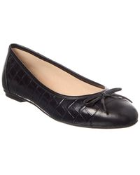 French Sole - Cordelia Croc-Embossed Leather Flat - Lyst