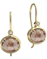 Reiss - 14K 4.95 Ct. Tw. Diamond & Smokey Topaz Earrings - Lyst