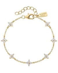 Electric Picks - Bella 14K Plated Cz Dainty Bracelet - Lyst