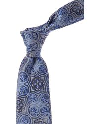 Canali - Silver & Blue Silk Tie - Lyst