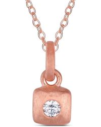 Genevive Jewelry - 18k Rose Gold Vermeil Pendant Necklace - Lyst