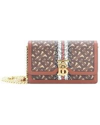 Burberry - Monogram E-Canvas Tb Flap Bag Small (Authentic Pre-Loved) - Lyst