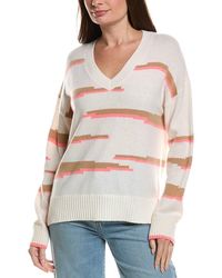Brodie Cashmere - Glitch Zebra V-Neck 100% Cashmere Sweater - Lyst