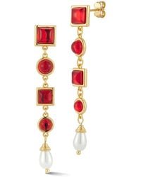 Chloe and Madison - Plated Cz Drop Earrings - Lyst