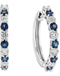Diana M. Jewels - Fine Jewelry 14k 1.35 Ct. Tw. Diamond & Sapphire Hoops - Lyst
