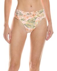 Monte and Lou - Mid-Rise Ruched Bikini Bottom - Lyst