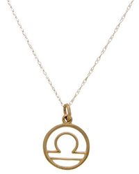 Italian Gold - 10K Libra Zodiac Pendant Necklace - Lyst