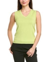 St. John - Solid Jersey Knit V- Neck Shell - Lyst