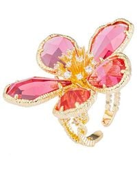 Eye Candy LA - Luxe Collection Kobal Cz Crystal Flower Adjustable Ring - Lyst
