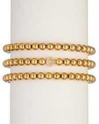 Eye Candy LA - Luxe Collection Titanium Cz 3pc Initial Stretch Bracelet Set (a-z) - Lyst