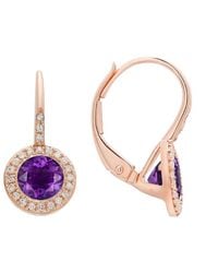 Diana M. Jewels - Fine Jewelry 14k Rose Gold 1.38 Ct. Tw. Diamond & Amethyst Earrings - Lyst