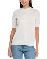 Lafayette 148 New York - Short Sleeve Wool-Blend Sweater - Lyst