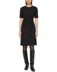 Lafayette 148 New York - Short Sleeve Pleated Waist Wool-Blend Dress - Lyst