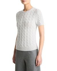 Vince - Wool & Cashmere-Blend Cable T-Shirt - Lyst
