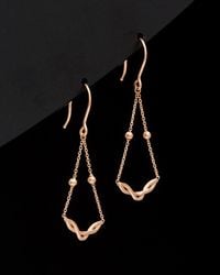 Italian Gold - 14k Italian Rose Gold Twist Dangle Earrings - Lyst