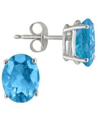 Gemstones - Silver 0.60 Ct. Tw. Blue Topaz Earrings - Lyst