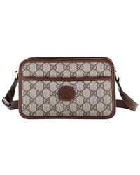 Gucci - Brown GG Coated Canvas Interlocking G Patch Camera Bag Mini (authentic Pre-loved) - Lyst