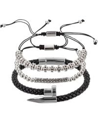 Eye Candy LA - Luxe Collection Solomun 3 Piece Leather And Brass Beaded Bracelet Set - Lyst