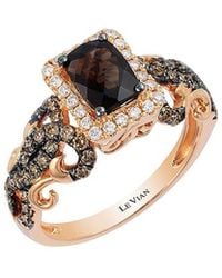 Le Vian - Le Vian 14k Rose Gold 1.43 Ct. Tw. Diamond & Smoky Quartz Cocktail Ring - Lyst