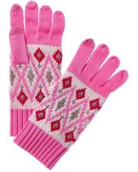 Sofiacashmere - Sofiacashmere Fairisle Lurex Wool & Cashmere-Blend Glove - Lyst
