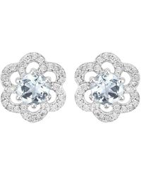 Diana M. Jewels - Fine Jewelry 14k 0.60 Ct. Tw. Diamond & Aquamarine Studs - Lyst