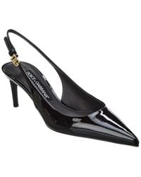 Dolce & Gabbana - Dg Logo Leather Slingback Pump - Lyst