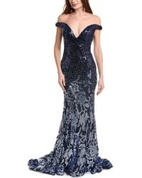 Jovani - Off-The-Shoulder Sequin Gown - Lyst