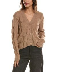 Forte - Cable V-neck Wool & Cashmere-blend Cardigan - Lyst