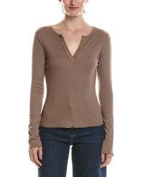 Michael Stars - Salem Mixed Henley Top - Lyst