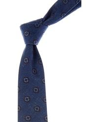 Canali - Floral/Solid Reversible Silk Tie - Lyst