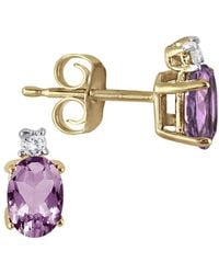 Gemstones - 14k 0.05 Ct. Tw. Diamond & Amethyst Earrings - Lyst