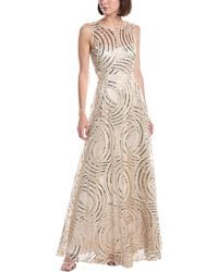 Eliza J - Sleeveless Boat Illusion Neck A-Line Gown - Lyst