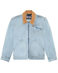 DIESEL - Chart Leather-trim Jacket - Lyst