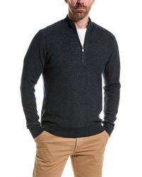RAFFI - English Rib 1/4-zip Mock Neck Sweater - Lyst