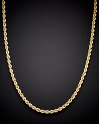 Italian Gold - 14k Hollow Rope Chain Necklace - Lyst