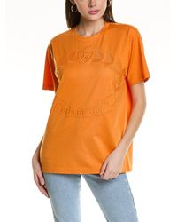Burberry - Logo Embroidered T-shirt - Lyst