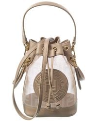Fendi - Mon Tresor Mini Ff Mesh & Leather Bucket Bag - Lyst
