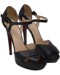 Christian Louboutin - Leather Ankle Strap Platform Sandal (Authentic Pre-Loved) - Lyst