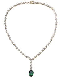 Genevive Jewelry - 14K Plated Cz Tennis Necklace - Lyst