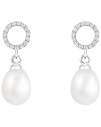 Splendid - 7.5-8Mm Pearl Cz Dangle Earrings - Lyst