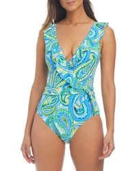 Bleu Rod Beattie - More Is More Ruffle Surplice One-Piece - Lyst